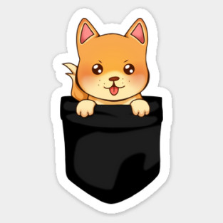 Kawaii Shiba Inu Dog, Cute Shiba inside Pocket Sticker