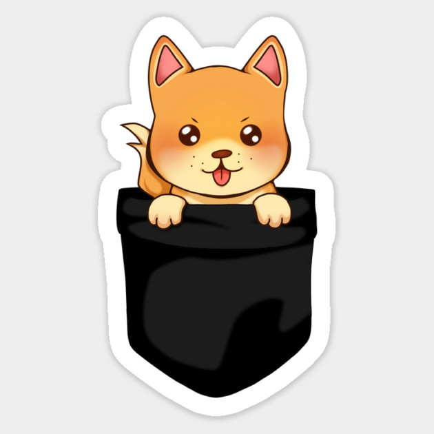 Kawaii Shiba Inu Dog, Cute Shiba inside Pocket Sticker by logiamerch