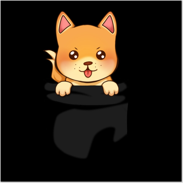 Kawaii Shiba Inu Dog, Cute Shiba inside Pocket Wall Art by logiamerch