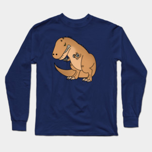Funny T Rex lifting weights, Funny Dinosaur Long Sleeve T-Shirt