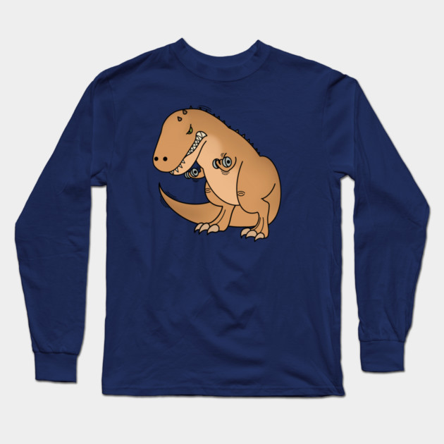 Funny T Rex lifting weights, Funny Dinosaur Long Sleeve T-Shirt by logiamerch