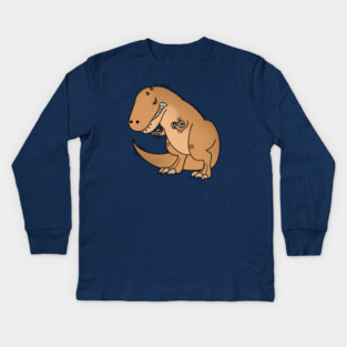 Funny T Rex lifting weights, Funny Dinosaur Kids Long Sleeve T-Shirt