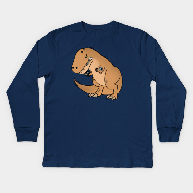 Funny T Rex lifting weights, Funny Dinosaur Kids Long Sleeve T-Shirt by logiamerch