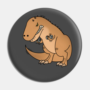 Funny T Rex lifting weights, Funny Dinosaur Pin