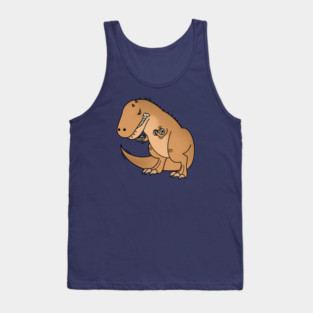 Funny T Rex lifting weights, Funny Dinosaur Tank Top