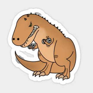 Funny T Rex lifting weights, Funny Dinosaur Sticker
