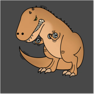 Funny T Rex lifting weights, Funny Dinosaur Posters and Art