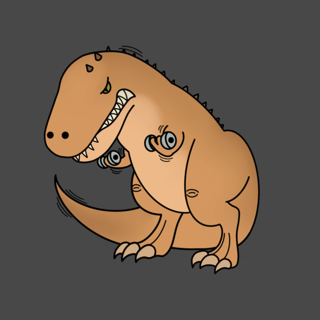 Funny T Rex lifting weights, Funny Dinosaur by logiamerch