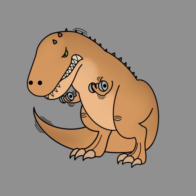 Funny T Rex lifting weights, Funny Dinosaur by logiamerch