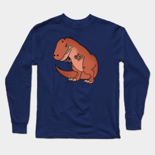 Funny T Rex lifting weights, Funny Dinosaur Long Sleeve T-Shirt