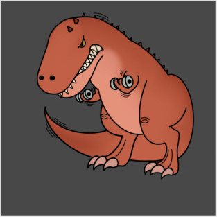 Funny T Rex lifting weights, Funny Dinosaur Posters and Art