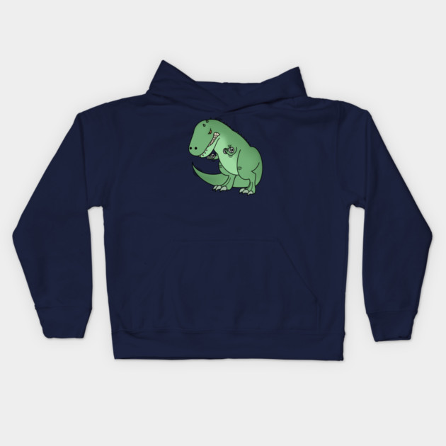Funny T Rex lifting weights, Funny Dinosaur Kids Hoodie by logiamerch