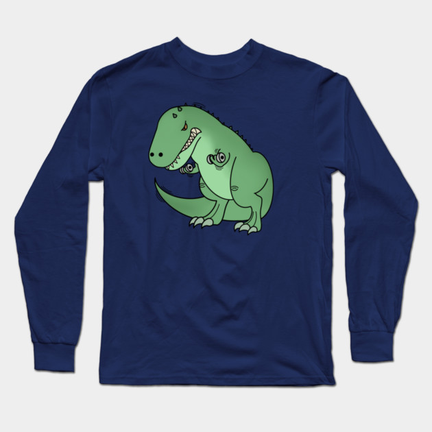 Funny T Rex lifting weights, Funny Dinosaur Long Sleeve T-Shirt by logiamerch