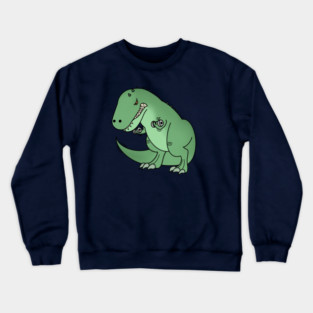 Funny T Rex lifting weights, Funny Dinosaur Crewneck Sweatshirt