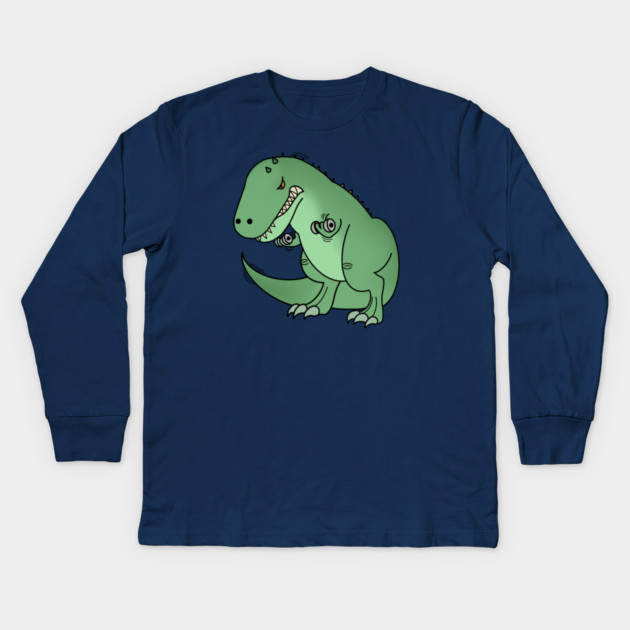 Funny T Rex lifting weights, Funny Dinosaur Kids Long Sleeve T-Shirt by logiamerch