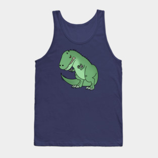 Funny T Rex lifting weights, Funny Dinosaur Tank Top