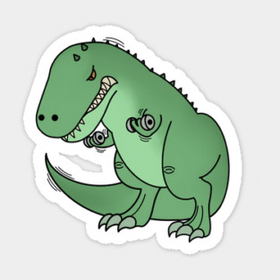 Funny T Rex lifting weights, Funny Dinosaur Sticker