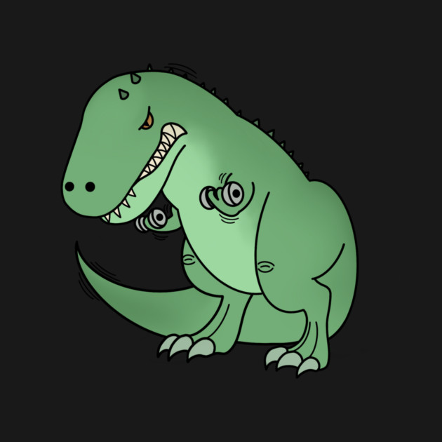 Funny T Rex lifting weights, Funny Dinosaur by logiamerch