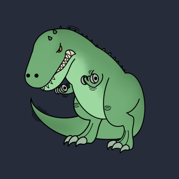 Funny T Rex lifting weights, Funny Dinosaur by logiamerch