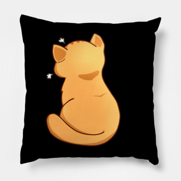 Kawaii Angry Cat from the backside, Cat Lover Pillow by logiamerch