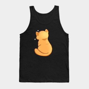 Kawaii Angry Cat from the backside, Cat Lover Tank Top