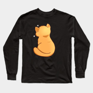 Kawaii Angry Cat from the backside, Cat Lover Long Sleeve T-Shirt