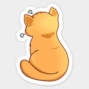 Kawaii Angry Cat from the backside, Cat Lover Sticker