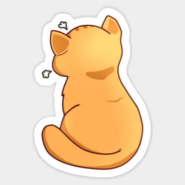 Kawaii Angry Cat from the backside, Cat Lover Magnet by logiamerch