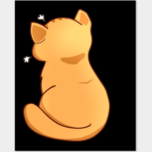 Kawaii Angry Cat from the backside, Cat Lover Wall Art by logiamerch