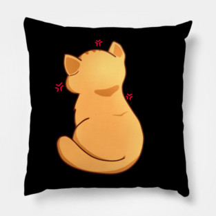 Kawaii Angry Cat from the backside, Cat Lover Pillow