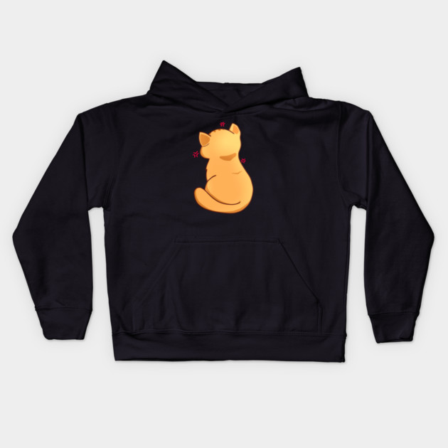 Kawaii Angry Cat from the backside, Cat Lover Kids Hoodie by logiamerch