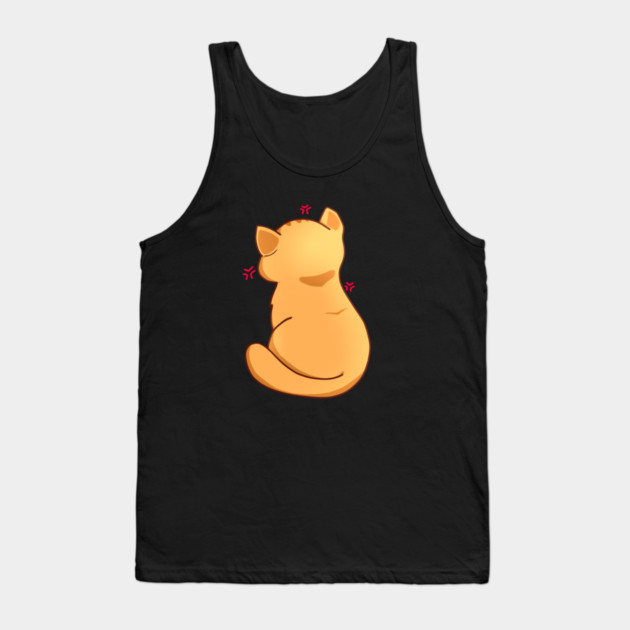 Kawaii Angry Cat from the backside, Cat Lover Tank Top by logiamerch