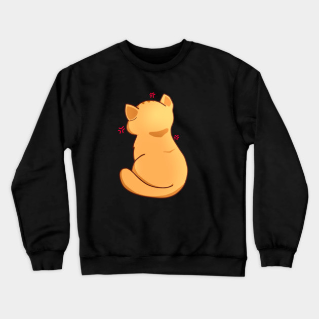 Kawaii Angry Cat from the backside, Cat Lover Crewneck Sweatshirt by logiamerch