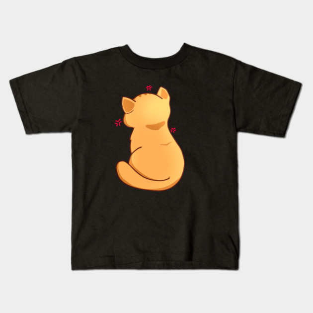 Kawaii Angry Cat from the backside, Cat Lover Kids T-Shirt by logiamerch