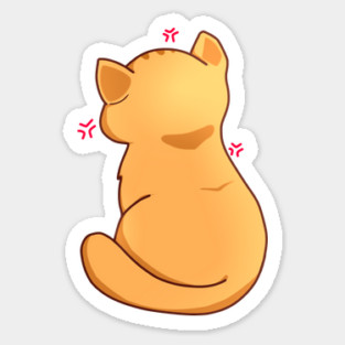 Kawaii Angry Cat from the backside, Cat Lover Sticker