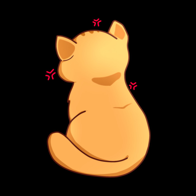 Kawaii Angry Cat from the backside, Cat Lover by logiamerch