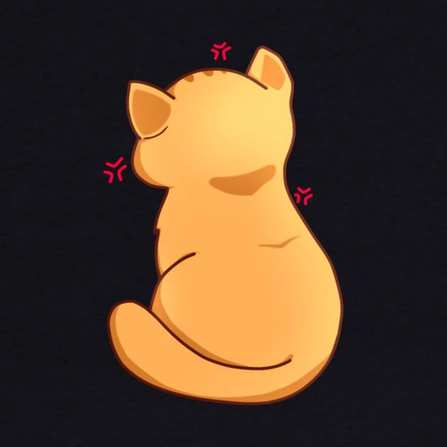 Kawaii Angry Cat from the backside, Cat Lover by logiamerch