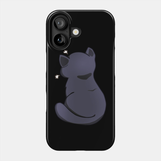 Kawaii Angry Black Cat from the backside, Cat Lover Phone Case by logiamerch