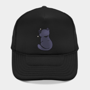 Kawaii Angry Black Cat from the backside, Cat Lover Hat