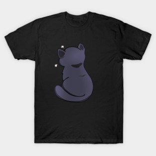 Kawaii Angry Black Cat from the backside, Cat Lover T-Shirt