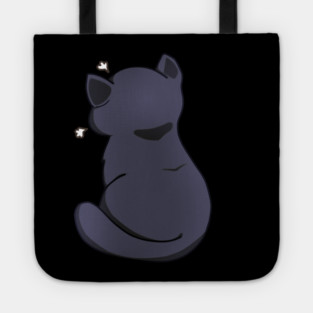 Kawaii Angry Black Cat from the backside, Cat Lover Tote