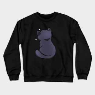 Kawaii Angry Black Cat from the backside, Cat Lover Crewneck Sweatshirt