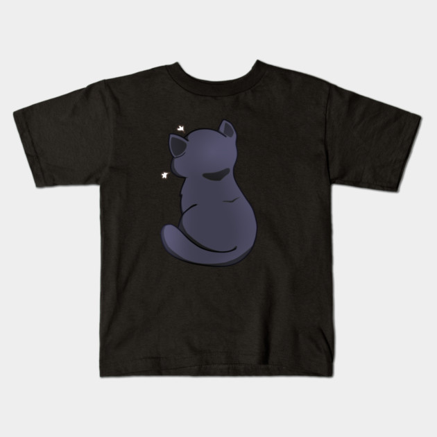Kawaii Angry Black Cat from the backside, Cat Lover Kids T-Shirt by logiamerch