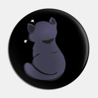 Kawaii Angry Black Cat from the backside, Cat Lover Pin