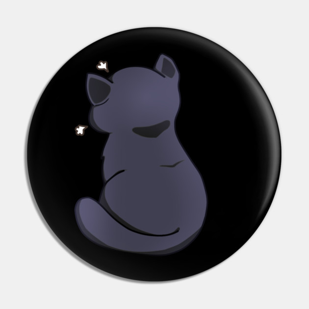 Kawaii Angry Black Cat from the backside, Cat Lover Pin by logiamerch