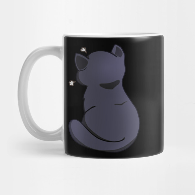 Kawaii Angry Black Cat from the backside, Cat Lover by logiamerch