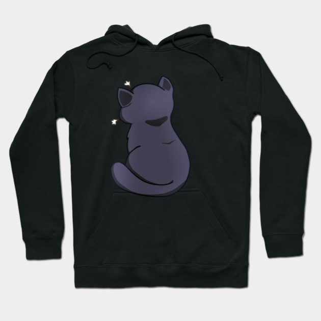 Kawaii Angry Black Cat from the backside, Cat Lover Hoodie by logiamerch