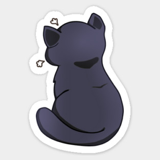 Kawaii Angry Black Cat from the backside, Cat Lover Magnet