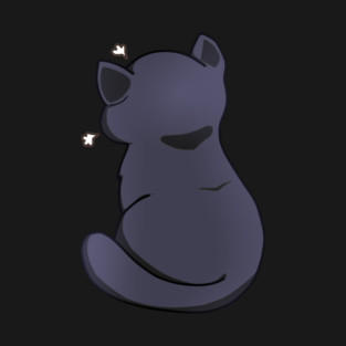 Kawaii Angry Black Cat from the backside, Cat Lover T-Shirt
