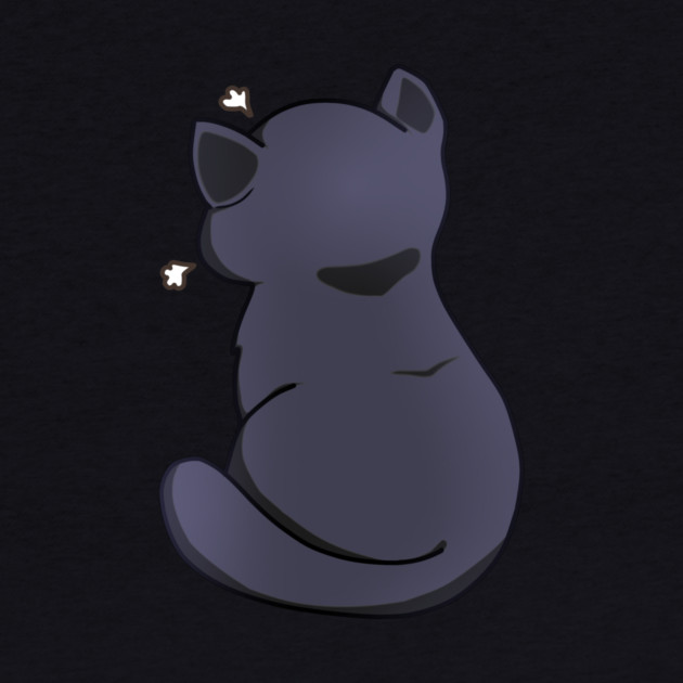 Kawaii Angry Black Cat from the backside, Cat Lover by logiamerch
